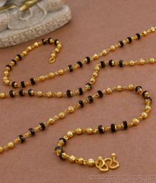 CKMN192-Lg 30 Inch Long 1 Gram Gold Beads Chain Karimani Malai Desigs