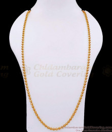 CKMN197-Lg 30 Inch Long Full Gold Tone Plain Golden Beads Chain For Daily Wear CKMN197-Lg 30 Inch Long Full Gold Tone Plain Golden Beads Chain For Daily Wear