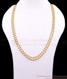 CKMN199 High Quality Double Line Pearl Chain Gold Plated Neck Chain Designs Online