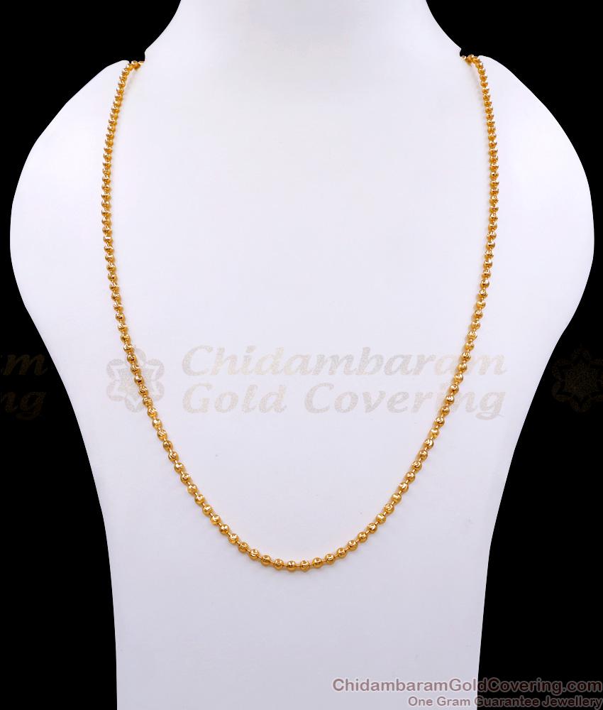 CKMN205 Thin Small Golden Beads Chain For Everyday Wear CKMN205 Thin Small Golden Beads Chain For Everyday Wear