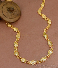 CKMN210-Lg 30 Inch 24Kt Lakshmi Kasu Long Gold Plated Chain Design Shop Online
