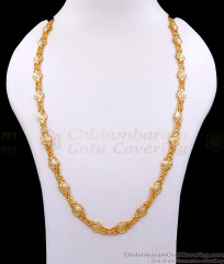 CKMN210 24Kt Lakshmi Kasu Long Gold Plated Chain Design Shop Online