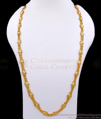 CKMN210-Lg 30 Inch 24Kt Lakshmi Kasu Long Gold Plated Chain Design Shop Online