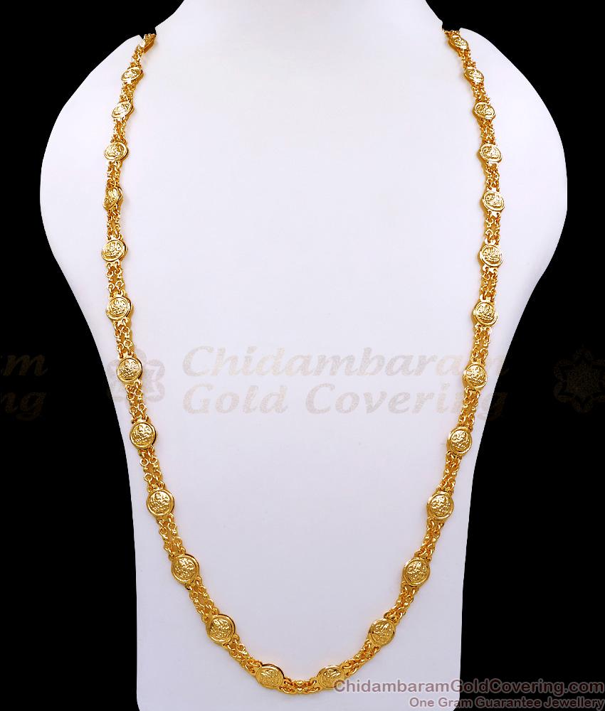 CKMN210-Lg 30 Inch 24Kt Lakshmi Kasu Long Gold Plated Chain Design Shop Online CKMN210-Lg 30 Inch 24Kt Lakshmi Kasu Long Gold Plated Chain Design Shop Online