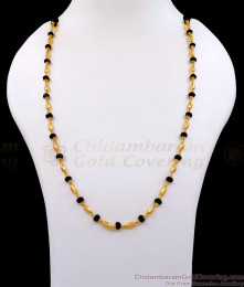 CKMN212 Buy One Gram Gold Black Beaded Chain Mangalsutra Design For Women