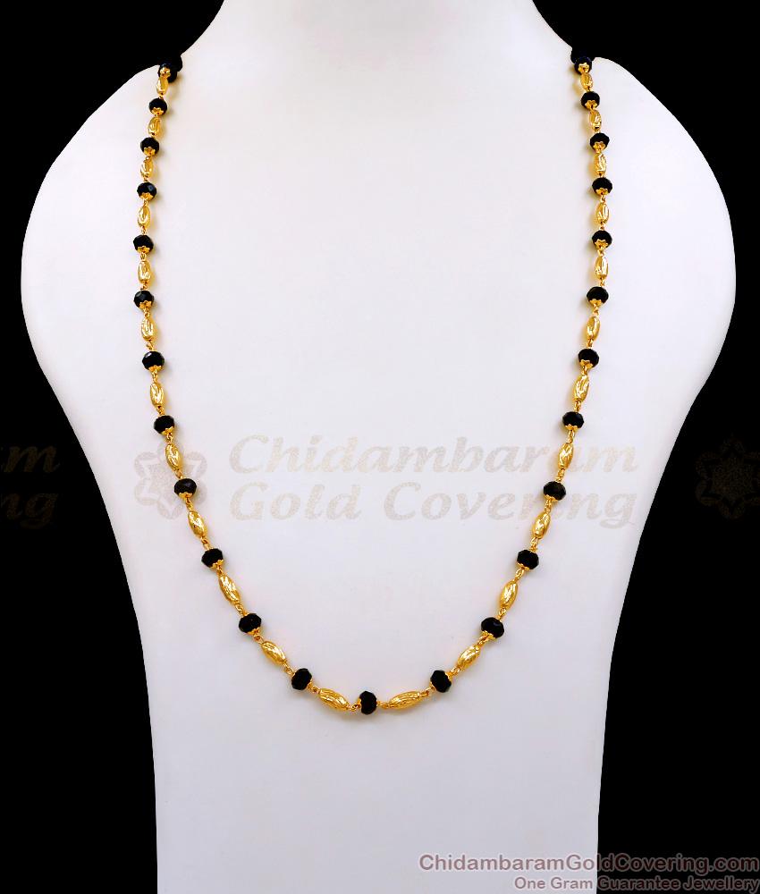 CKMN212 Buy One Gram Gold Black Beaded Chain Mangalsutra Design For Women CKMN212 Buy One Gram Gold Black Beaded Chain Mangalsutra Design For Women