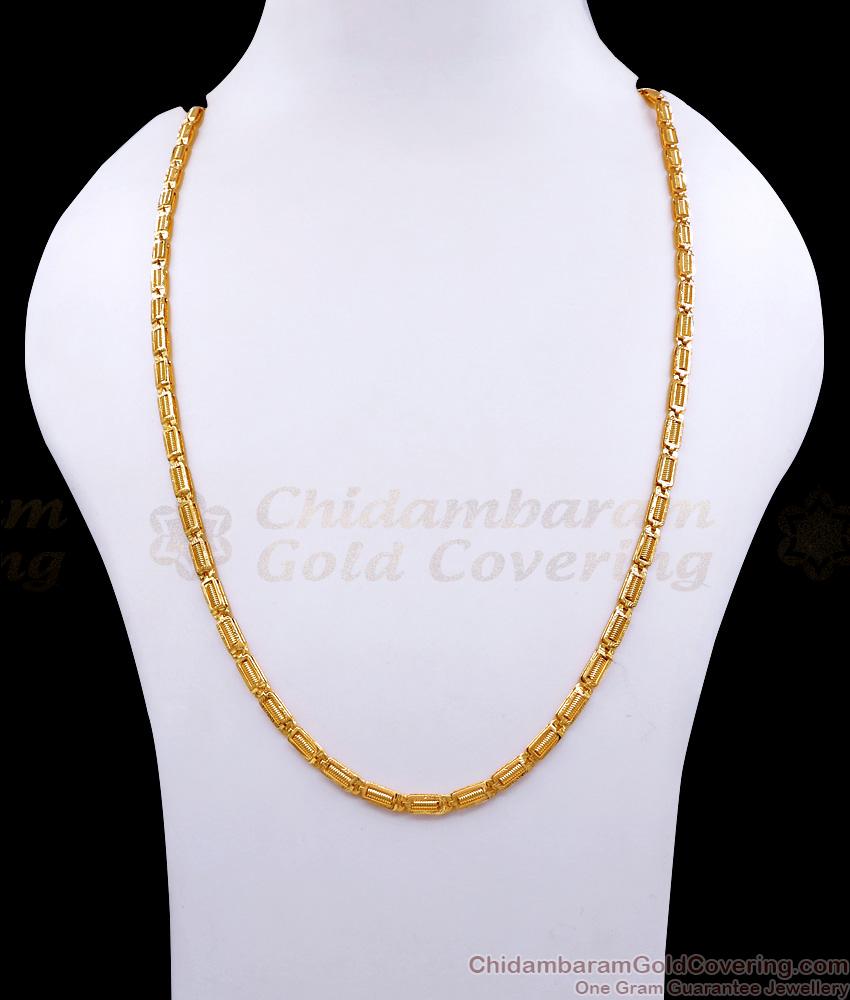 CKMN214 Stylish Pure Gold Tone Box Chain Spiral Design For Regular Use CKMN214 Stylish Pure Gold Tone Box Chain Spiral Design For Regular Use