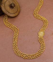 CKMN216-LG 30 Inch Long Golden Beads Multi Line Chain Design For Women
