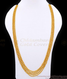 CKMN216-LG 30 Inch Long Golden Beads Multi Line Chain Design For Women