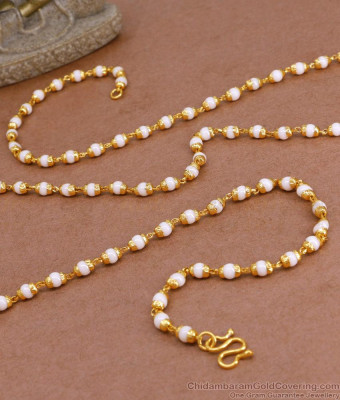 CKMN218-LG 30 Inch Long New Arrival Pearl Chain Gold Plated Guarantee Jewelry