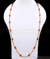 CKMN219-LG 30 Inch Long Micro Gold Plated Milagu Mani Chain With Coral Cubes CKMN219-LG 30 Inch Long Micro Gold Plated Milagu Mani Chain With Coral Cubes