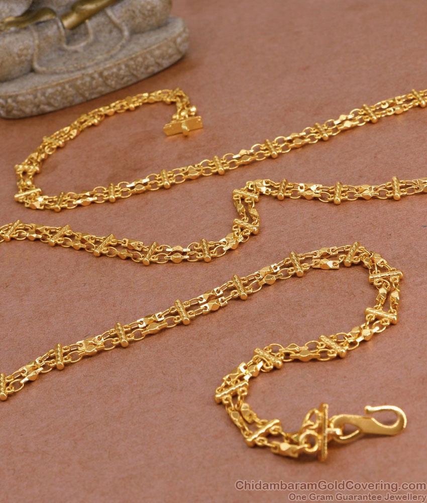 CKMN221-LG 30 Inch Long Two Line Gold Plated Chain Collections Shop Online CKMN221-LG 30 Inch Long Two Line Gold Plated Chain Collections Shop Online