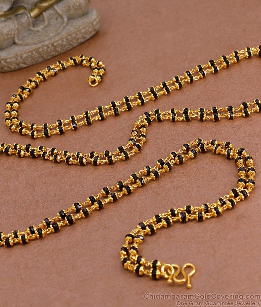 CKMN222-LG 30 Inch Long Rettavadam Karimani Sara Design Black Beads Chain CKMN222-LG 30 Inch Long Rettavadam Karimani Sara Design Black Beads Chain