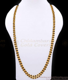 CKMN222-LG 30 Inch Long Rettavadam Karimani Sara Design Black Beads Chain