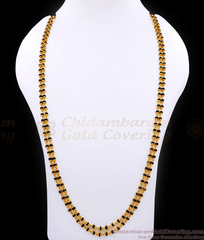 CKMN222-LG 30 Inch Long Rettavadam Karimani Sara Design Black Beads Chain CKMN222-LG 30 Inch Long Rettavadam Karimani Sara Design Black Beads Chain