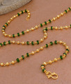 CKMN223 Stylish Green Beads Gold Plated Chain Design Online CKMN223 Stylish Green Beads Gold Plated Chain Design Online