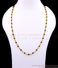 CKMN225 Green Beads Gold Plated Chain Design Shop Online