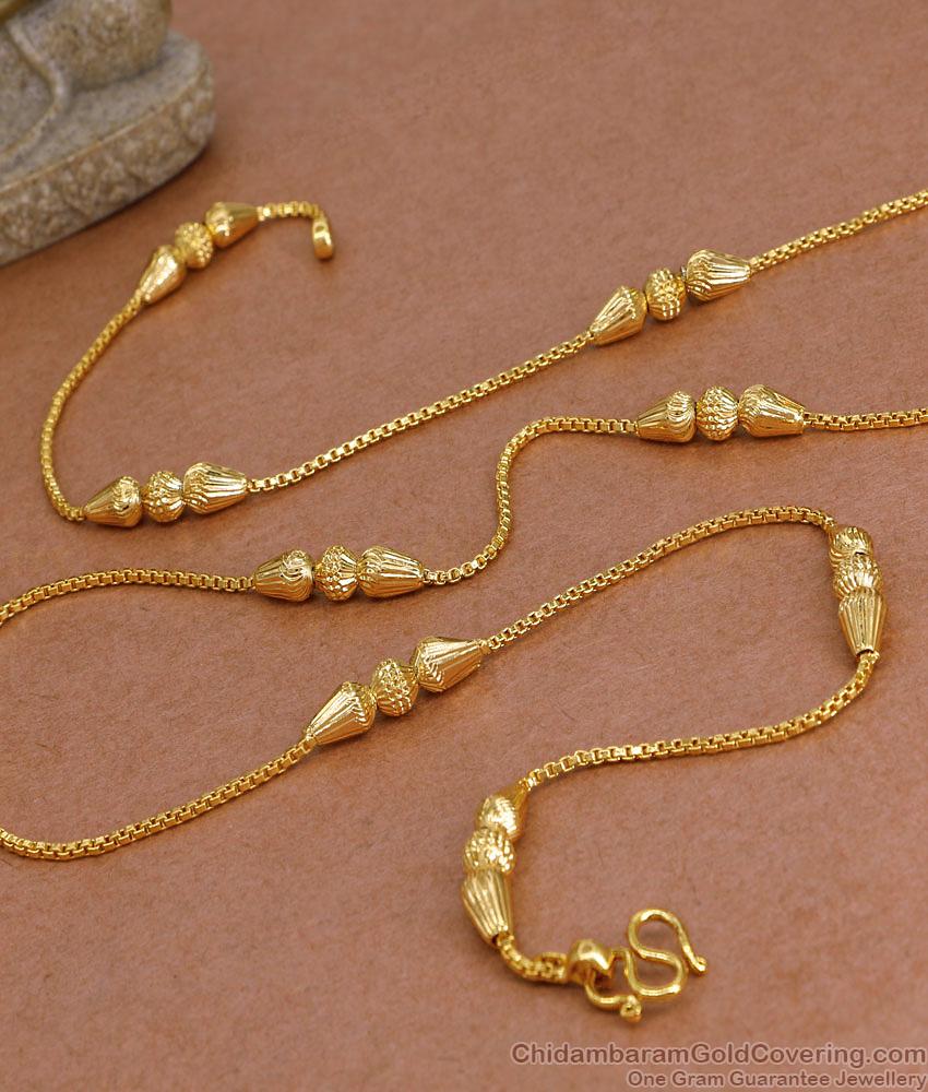 CKMN227 Real Gold Design Milagu Mani Chain Collections For Women