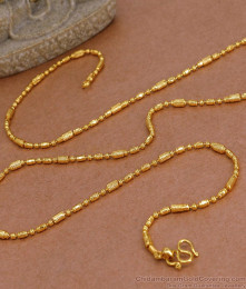 CKMN228 Daily Wear One Gram Gold Chain Small Tubes Design Online