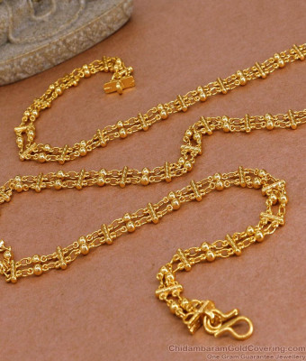 CKMN230-Lg 30 Inch Long Traditional Retta Vadam Gold Plated Chain Design For Women Fashion