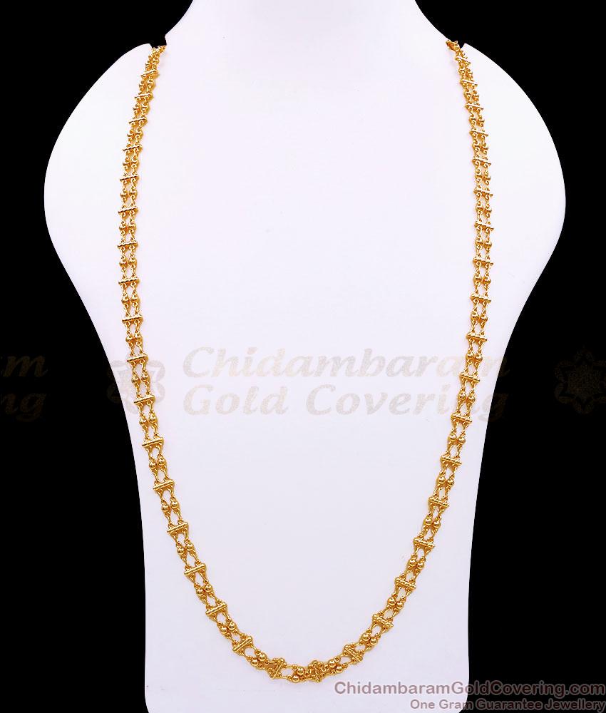 CKMN230-Lg 30 Inch Long Traditional Retta Vadam Gold Plated Chain Design For Women Fashion