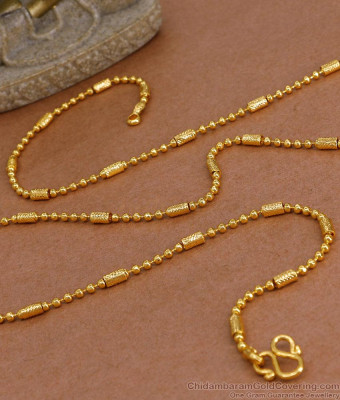 CKMN232 Real Gold Design Small Beads Design Fancy Chain Collections Online
