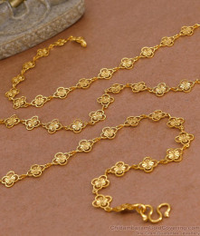 CKMN233 Buy Flower Charms One Gram Gold Chain Design For Women Wedding