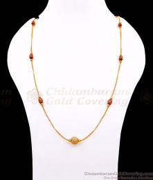 CKMN234 High Quality Bollywood Fashion Big Red Beads Gold Chain Design Online