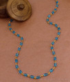 CKMN238-Lg 30 Inch Long Beautiful Sky Blue Crystal Beads Shpatik Mala Collections Shop Online