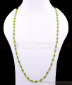 CKMN239-Lg 30 Inch Long Green Oval Crystal Beads Gold Plated Mala Online