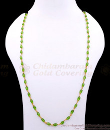 CKMN239-Lg 30 Inch Long Green Oval Crystal Beads Gold Plated Mala Online CKMN239-Lg 30 Inch Long Green Oval Crystal Beads Gold Plated Mala Online