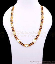 CKMN241 Traditional 1 Gram Gold Lakshmi Coin Red Crystal Beads Chain CKMN241 Traditional 1 Gram Gold Lakshmi Coin Red Crystal Beads Chain
