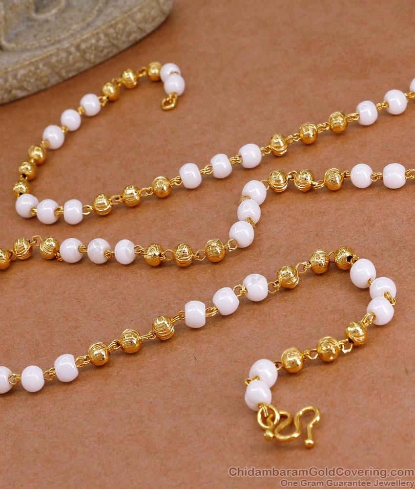 CKMN242 Classic Pearl Design Gold Imitation Milagu Mani Chain For Women CKMN242 Classic Pearl Design Gold Imitation Milagu Mani Chain For Women