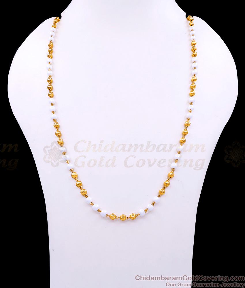 CKMN242 Classic Pearl Design Gold Imitation Milagu Mani Chain For Women CKMN242 Classic Pearl Design Gold Imitation Milagu Mani Chain For Women