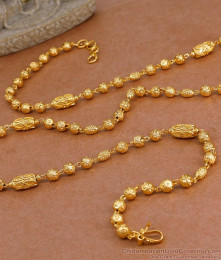 CKMN243 Daily Wear One Gram Gold Beaded Chain Traditional Jewelry Design