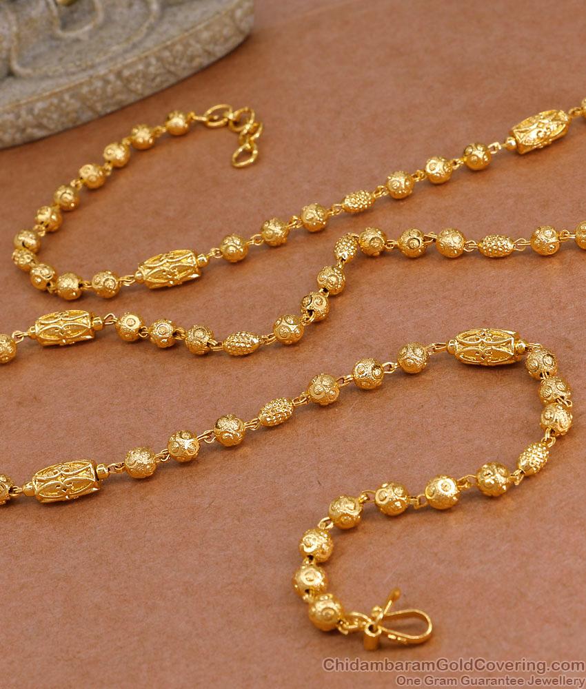 CKMN243 Daily Wear One Gram Gold Beaded Chain Traditional Jewelry Design CKMN243 Daily Wear One Gram Gold Beaded Chain Traditional Jewelry Design