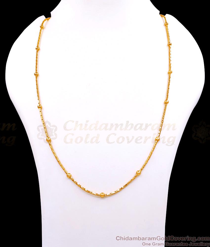 CKMN248 Buy Thin One Gram Gold Chain Beads Design For Daily Wear Online CKMN248 Buy Thin One Gram Gold Chain Beads Design For Daily Wear Online