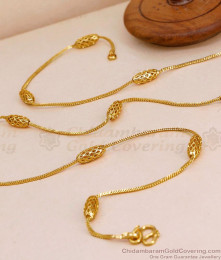 CKMN256 Light Weight One Gram Gold Chain Oval Design For Daily Use