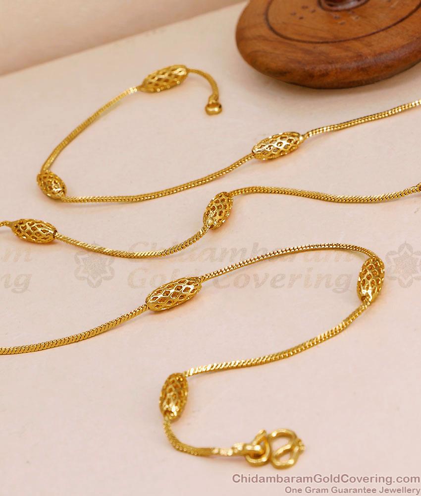 CKMN256 Light Weight One Gram Gold Chain Oval Design For Daily Use