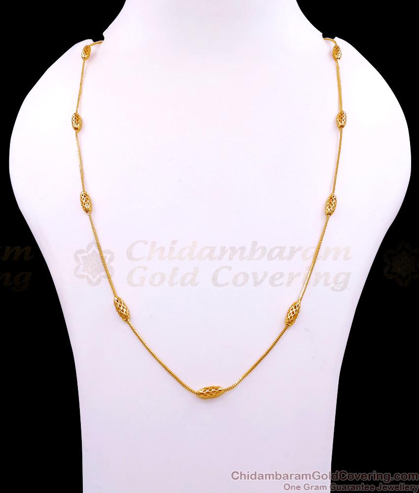 CKMN256 Light Weight One Gram Gold Chain Oval Design For Daily Use