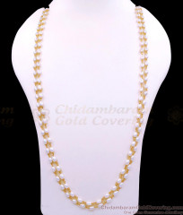 CKMN257-Lg 30 Inch Long Double Line Pearl Malai Gold Imitation Chain Shop Online