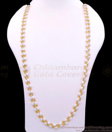 CKMN257-Lg 30 Inch Long Double Line Pearl Malai Gold Imitation Chain Shop Online
