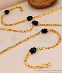 CKMN259-Lg 30 Inch Long Traditional Black Crystal 1 Gram Gold Chain For Daily Use CKMN259-Lg 30 Inch Long Traditional Black Crystal 1 Gram Gold Chain For Daily Use