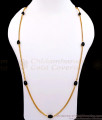 CKMN259-Lg 30 Inch Long Traditional Black Crystal 1 Gram Gold Chain For Daily Use