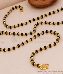 CKMN260 Regular Use Black Crystal Beads Gold Imitation Chain Karimani Mala CKMN260 Regular Use Black Crystal Beads Gold Imitation Chain Karimani Mala