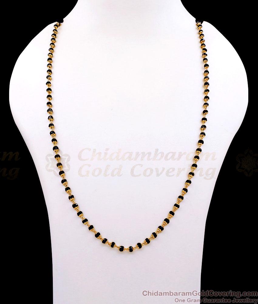 CKMN260 Regular Use Black Crystal Beads Gold Imitation Chain Karimani Mala