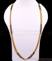 CKMN263-Lg 30 Inch Long Double Line Black Bead Box Chain One Gram Gold Jewelry