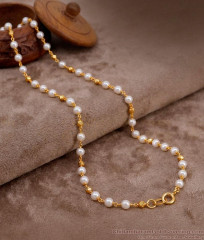 CKMN264 Latest Muthu Mani Gold Beaded Chain Pearl Jewelry CKMN264 Latest Muthu Mani Gold Beaded Chain Pearl Jewelry