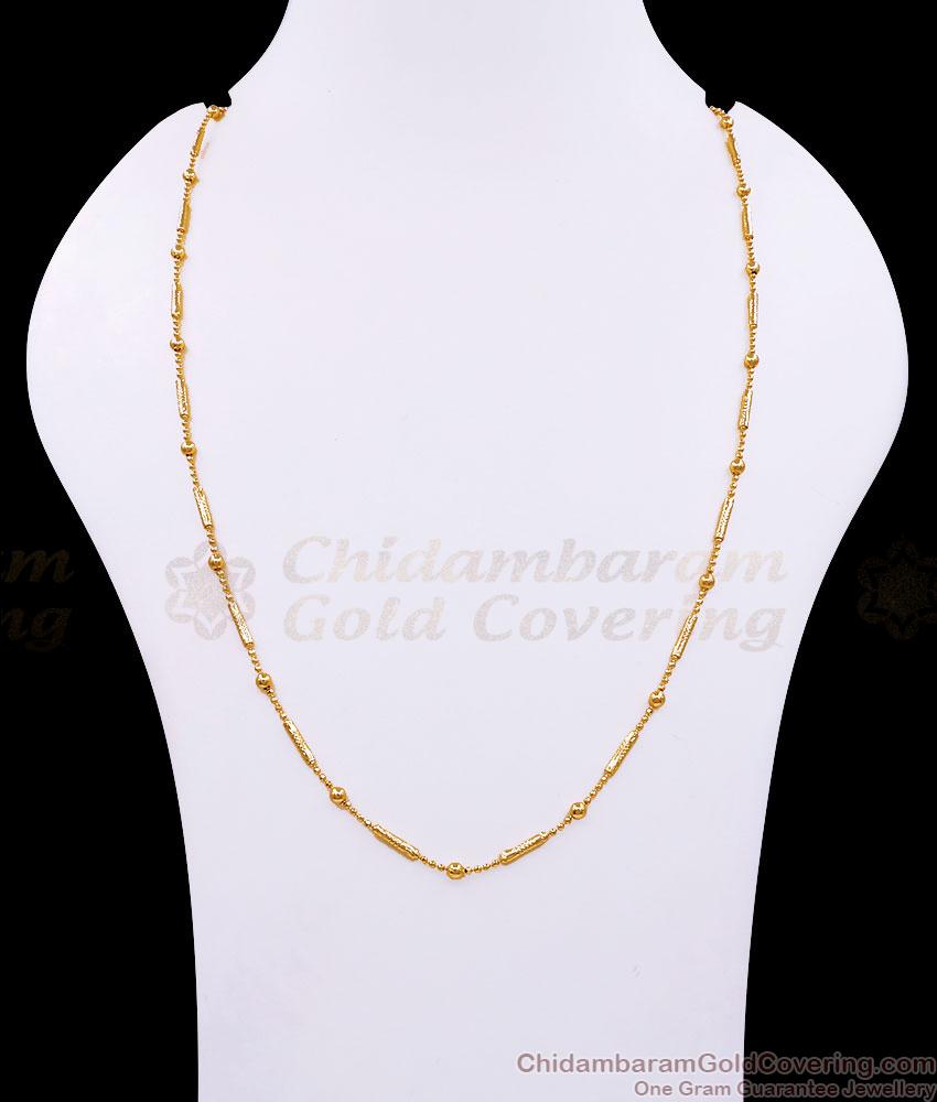 CKMN266 Buy 1 Gram Gold Plated Light Weight Chain Golden Beads Mala CKMN266 Buy 1 Gram Gold Plated Light Weight Chain Golden Beads Mala