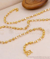 CKMN269 Gold Plated Sparkling White Crystal And Golden Bead Chain